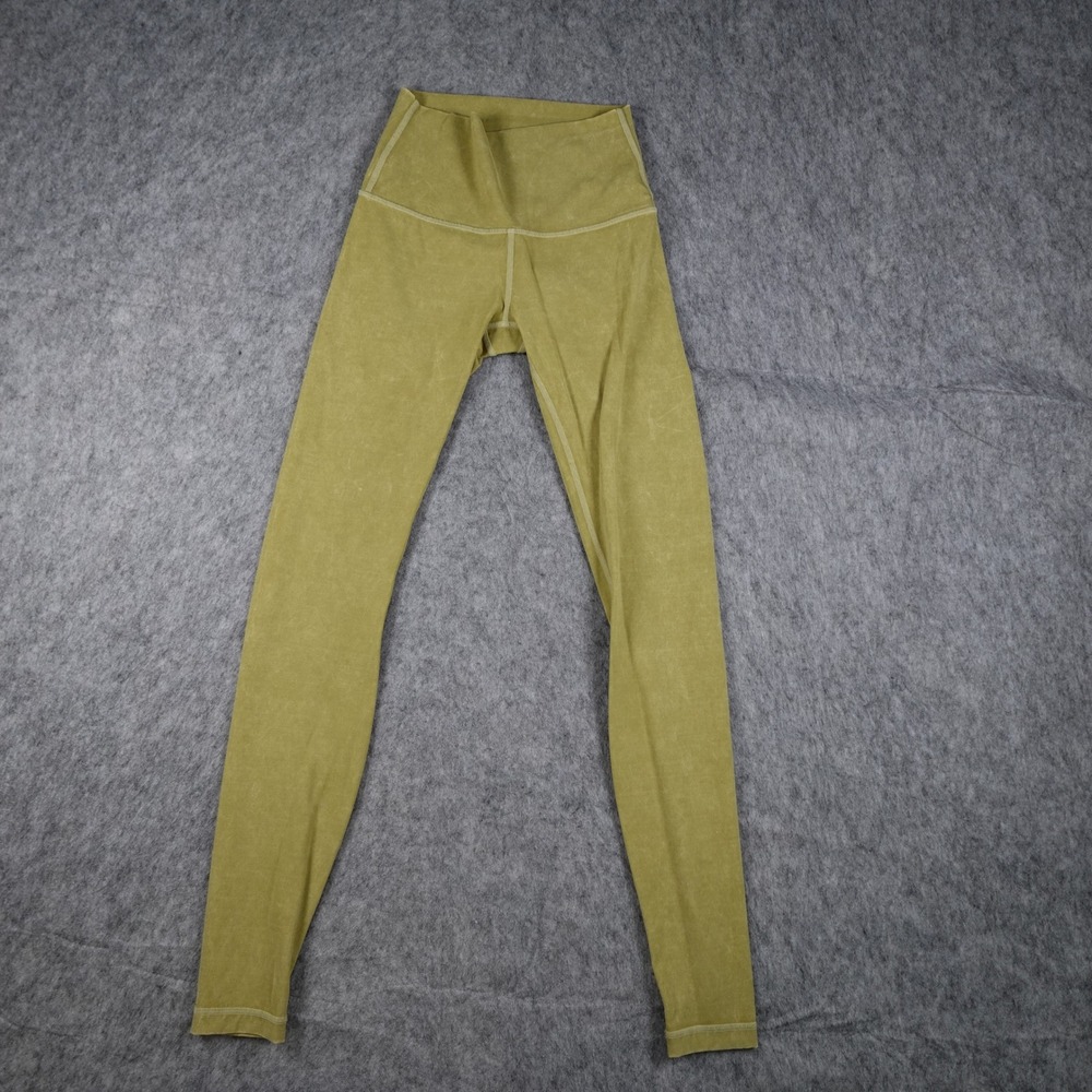 Lululemon Leggings Women 2 Green Wunder Under High Rise 29" Luxtreme Snow Washed
